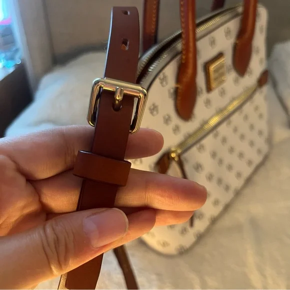 Dooney & Bourke Gretta Domed Satchel in Bone. - Picture 9 of 15